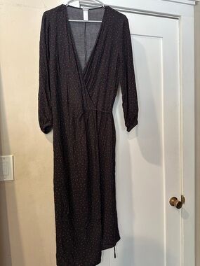 H&M Black Maxi Dress with Red heart Print